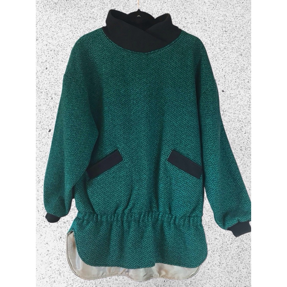 Vintage Green Mountain Woolens Womens Medium Pullover Green Black Made USA 90s